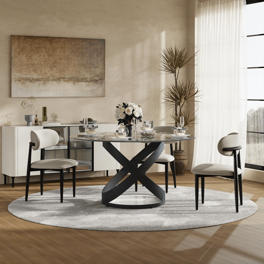 Lumera Sphere Gloss Sintered Stone Dining Table - Exclusivia