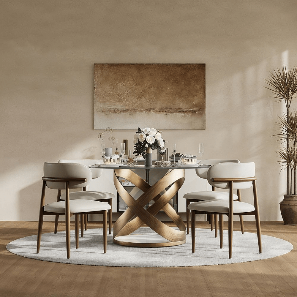 Lumera Sphere Gloss Sintered Stone Dining Table - Exclusivia