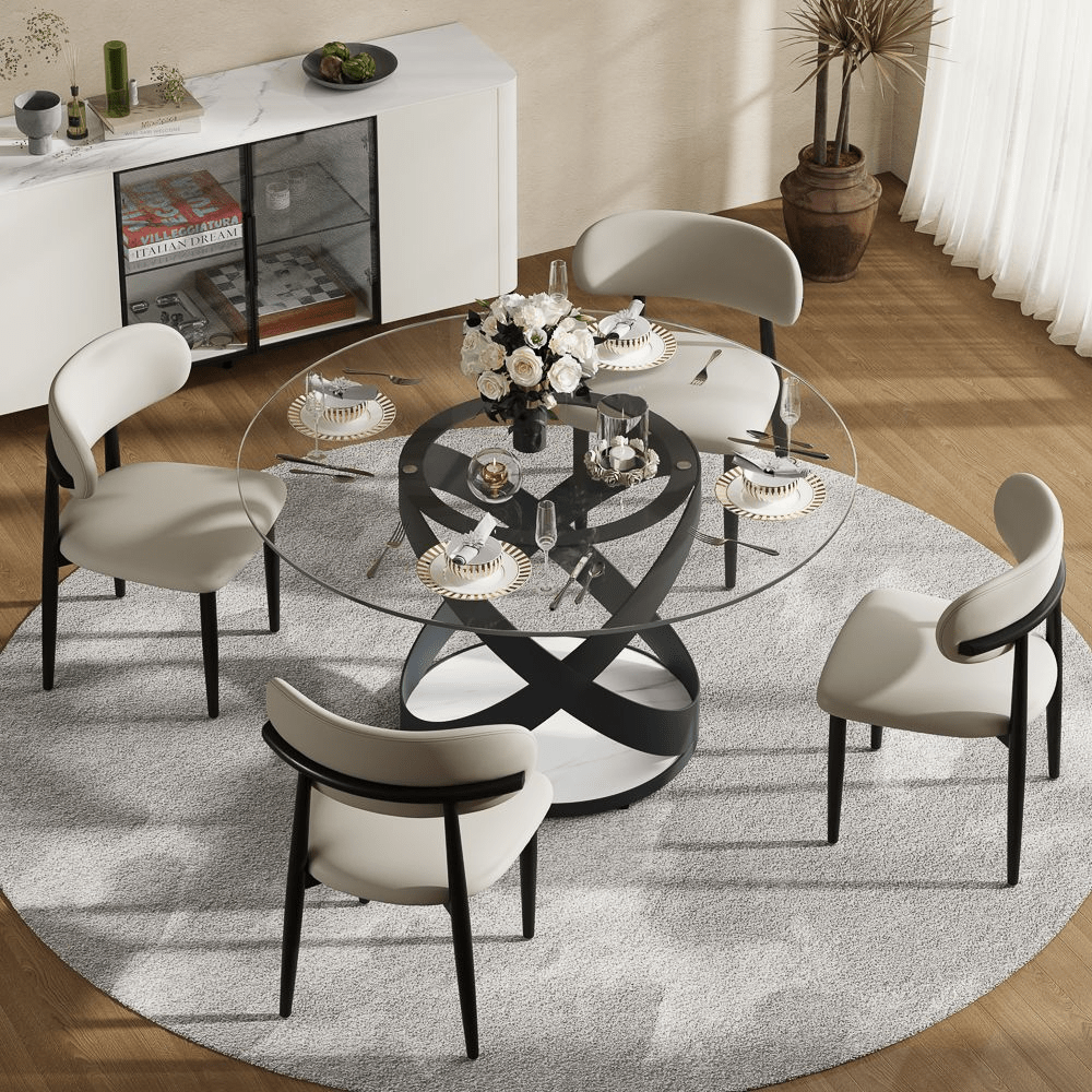 Lumera Sphere Gloss Sintered Stone Dining Table - Exclusivia