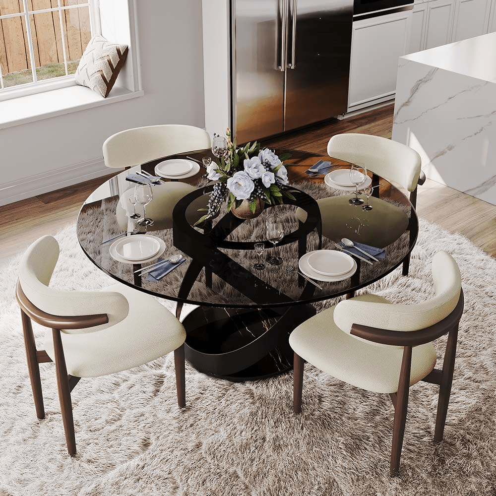 Lumera Sphere Gloss Sintered Stone Dining Table - Exclusivia