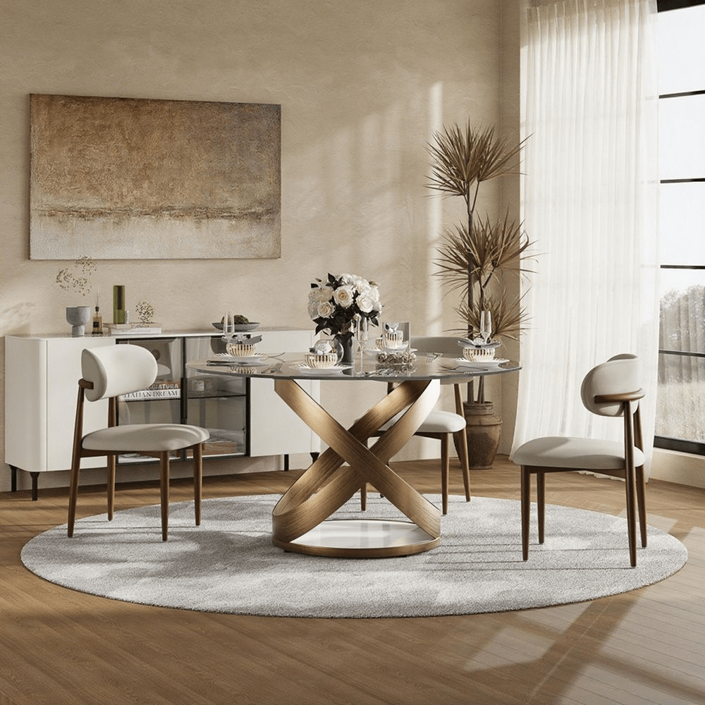 Lumera Sphere Gloss Sintered Stone Dining Table - Exclusivia
