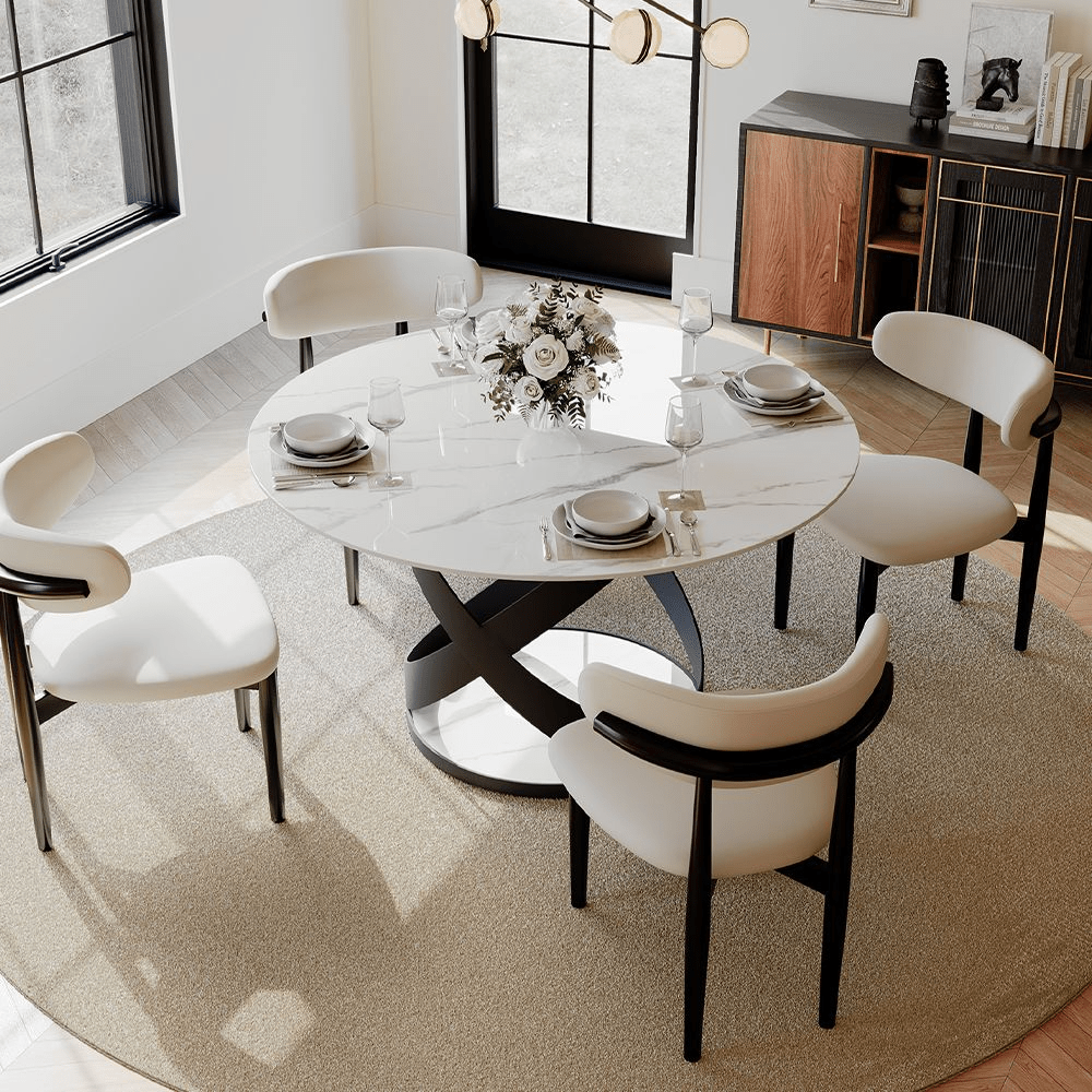 Lumera Sphere Gloss Sintered Stone Dining Table - Exclusivia
