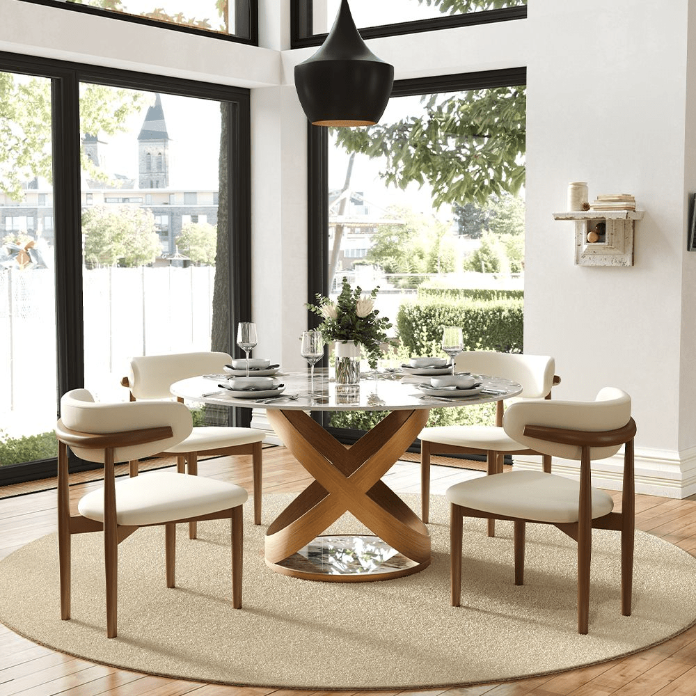 Lumera Sphere Gloss Sintered Stone Dining Table - Exclusivia