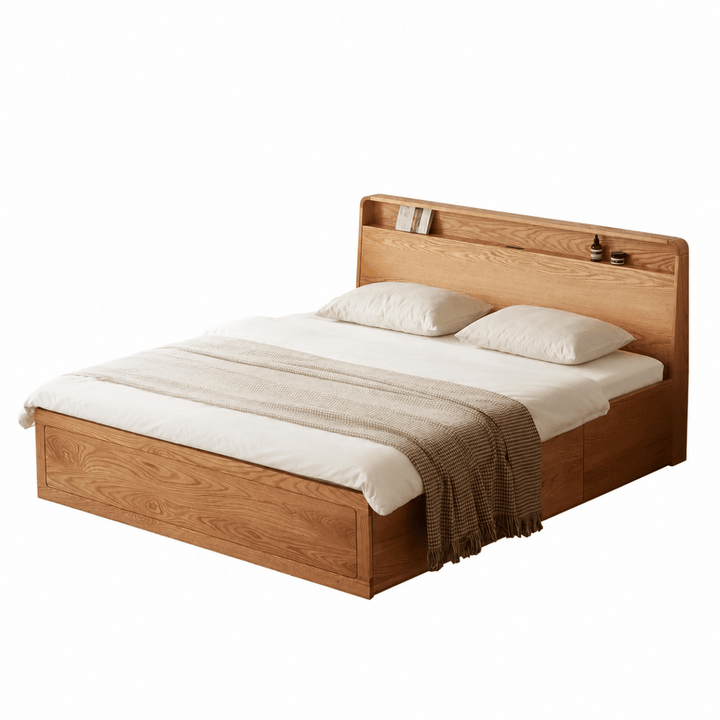 Luna Storage Wood Bed - Exclusivia
