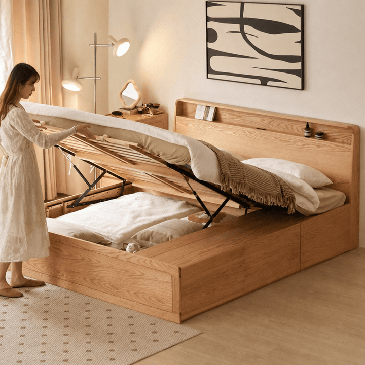 Luna Storage Wood Bed - Exclusivia