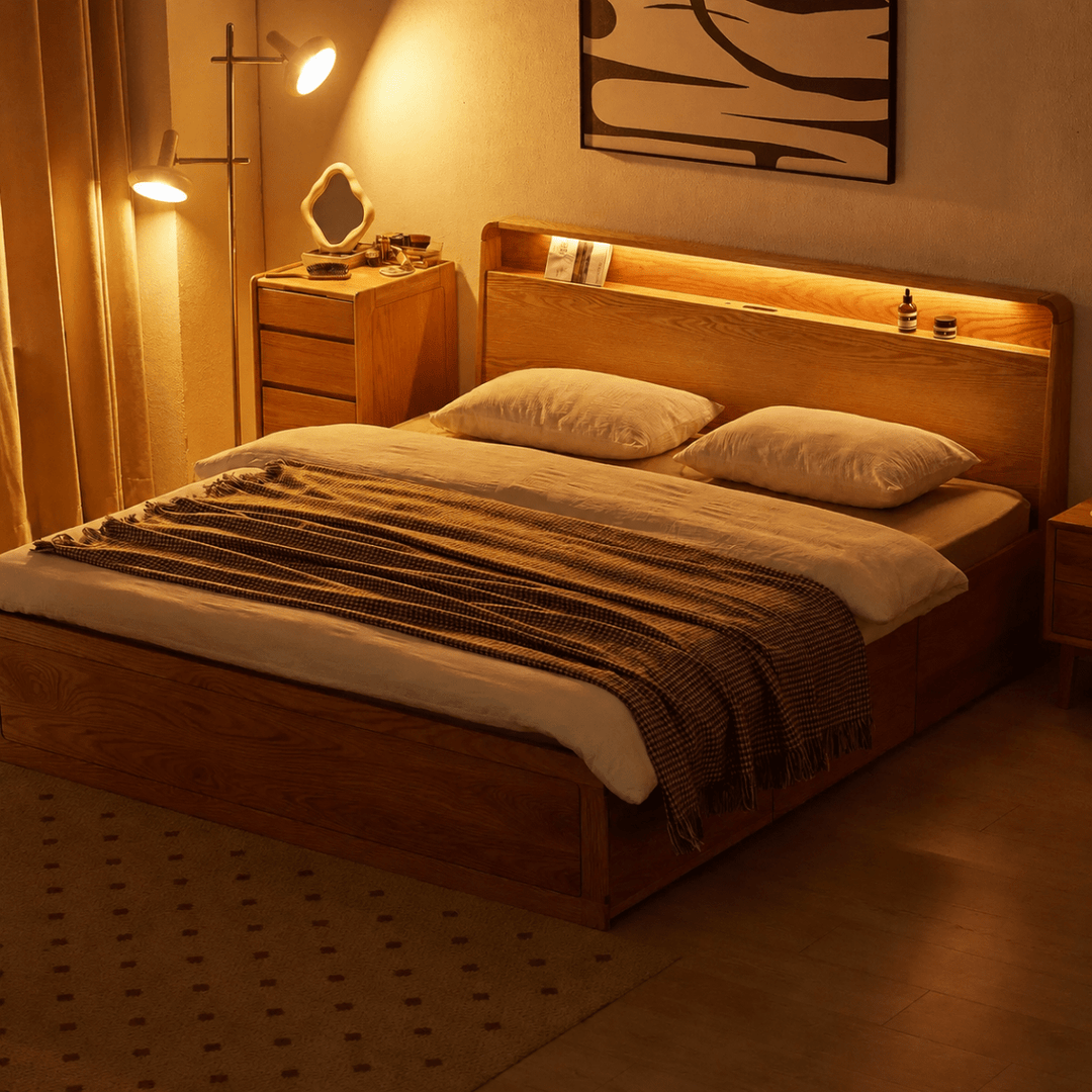 Luna Storage Wood Bed - Exclusivia