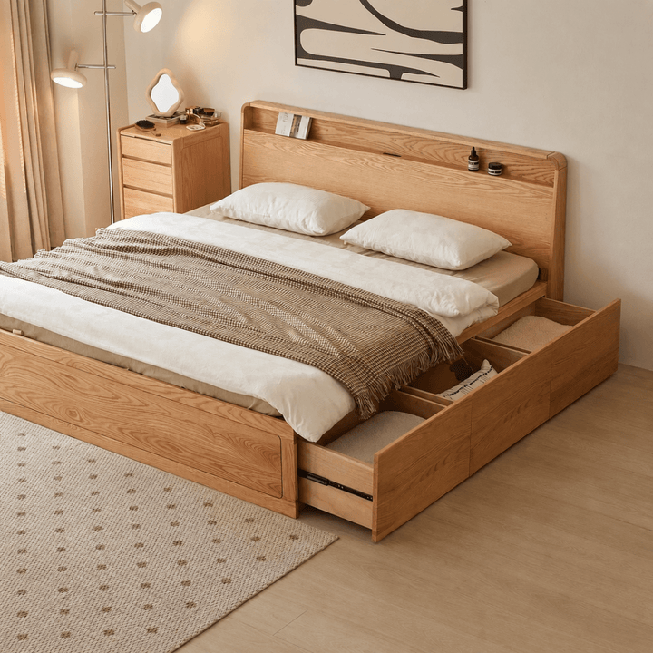 Luna Storage Wood Bed - Exclusivia