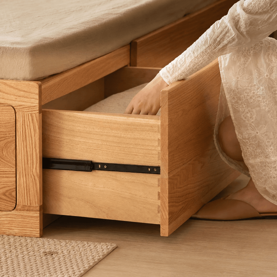 Luna Storage Wood Bed - Exclusivia