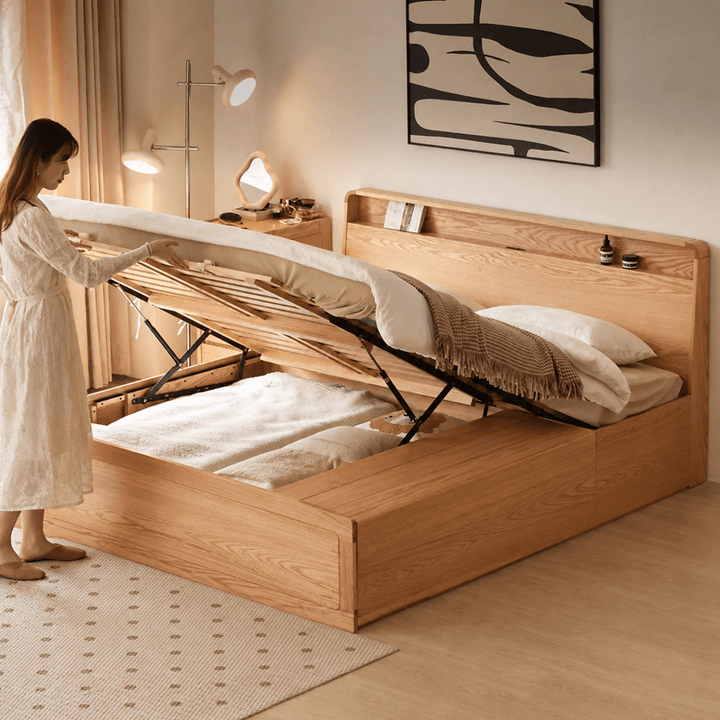 Luna Storage Wood Bed - Exclusivia