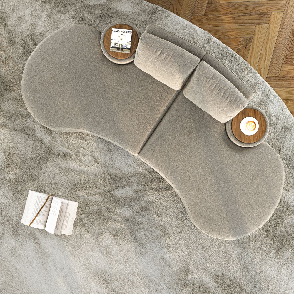 LunaCurve 3 - 4 Seater Modern Armless Sofa - Exclusivia