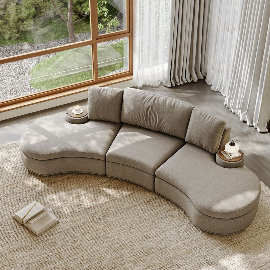 LunaCurve 3 - 4 Seater Modern Armless Sofa - Exclusivia
