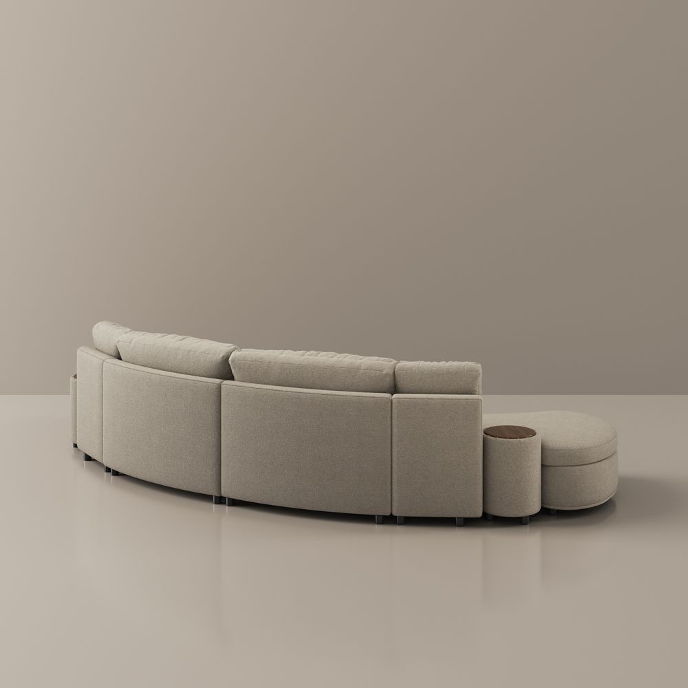 LunaCurve 3 - 4 Seater Modern Armless Sofa - Exclusivia