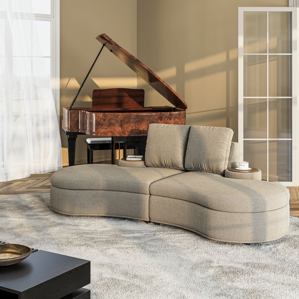 LunaCurve 3 - 4 Seater Modern Armless Sofa - Exclusivia