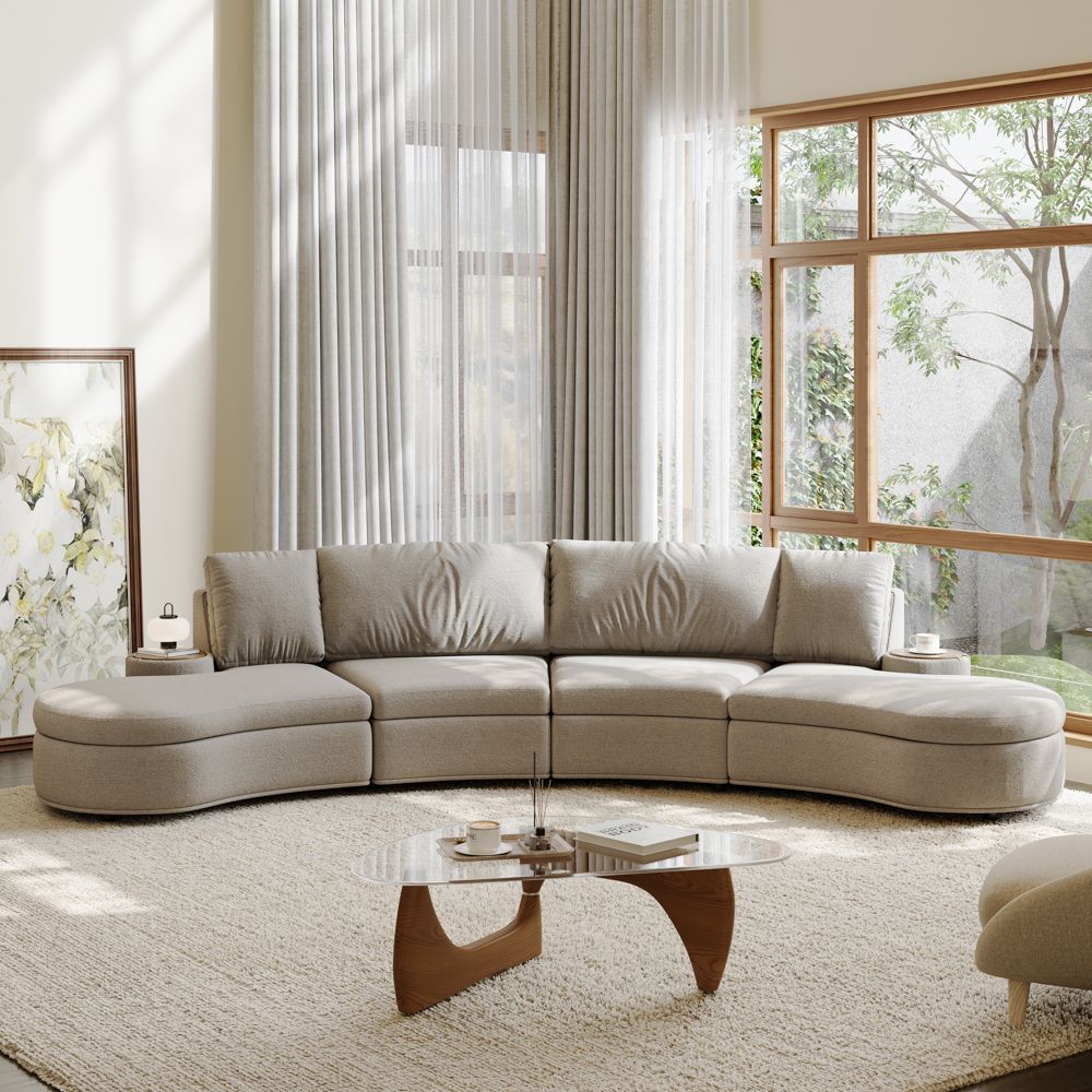 LunaCurve 3 - 4 Seater Modern Armless Sofa - Exclusivia