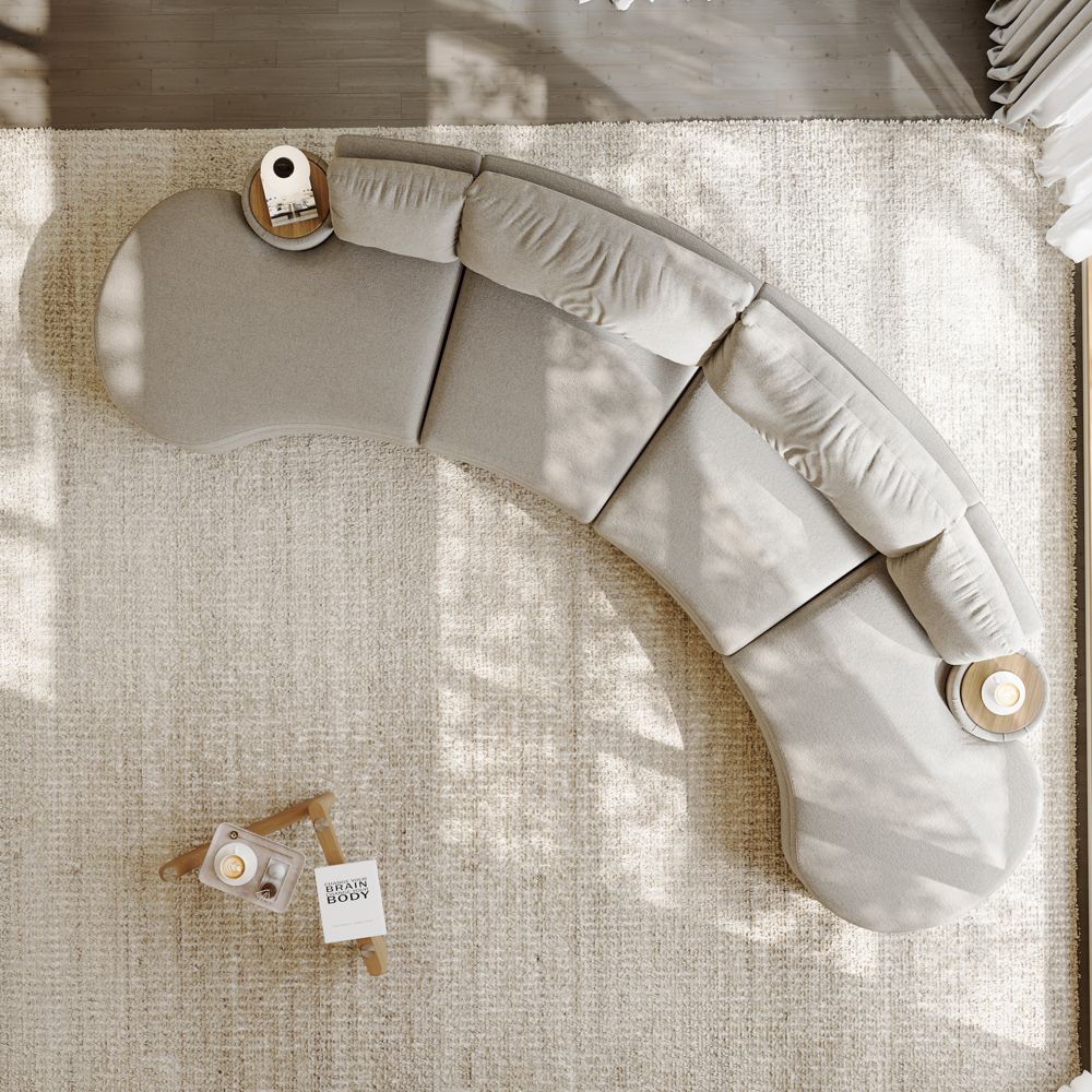 LunaCurve 3 - 4 Seater Modern Armless Sofa - Exclusivia