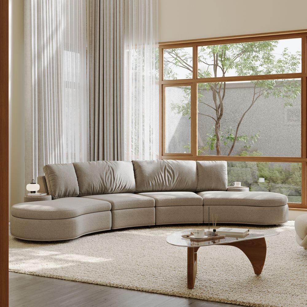 LunaCurve 3 - 4 Seater Modern Armless Sofa - Exclusivia