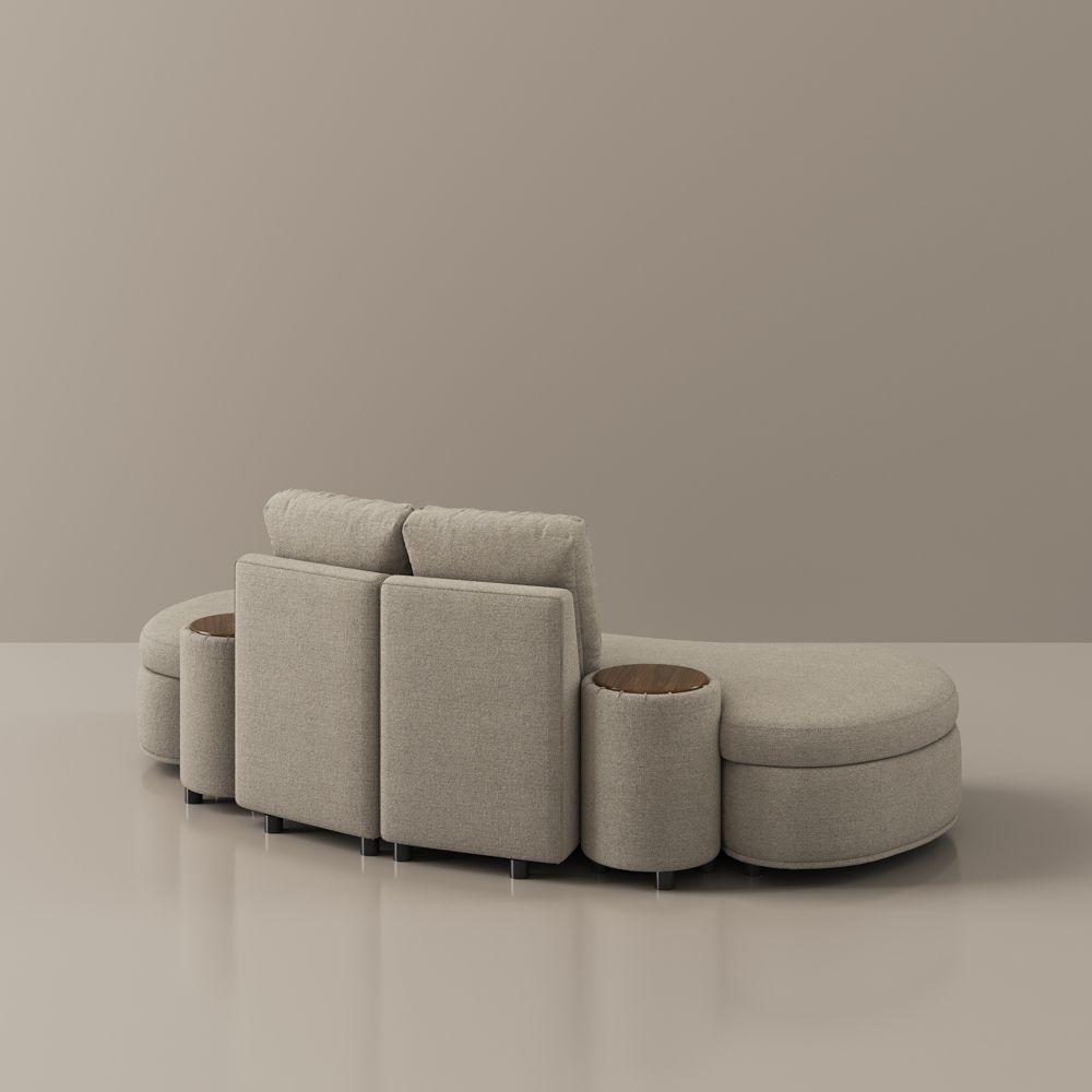 LunaCurve 3 - 4 Seater Modern Armless Sofa - Exclusivia