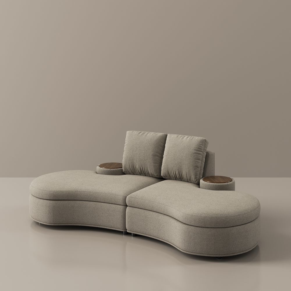 LunaCurve 3 - 4 Seater Modern Armless Sofa - Exclusivia