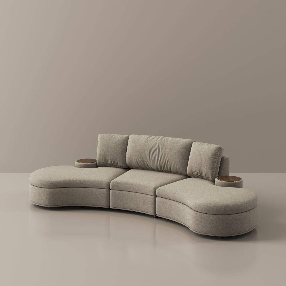 LunaCurve 3 - 4 Seater Modern Armless Sofa - Exclusivia