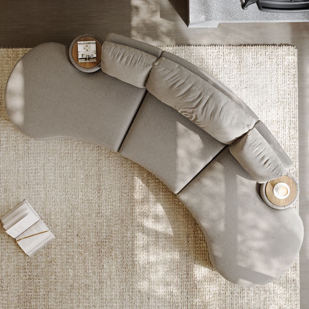 LunaCurve 3 - 4 Seater Modern Armless Sofa - Exclusivia