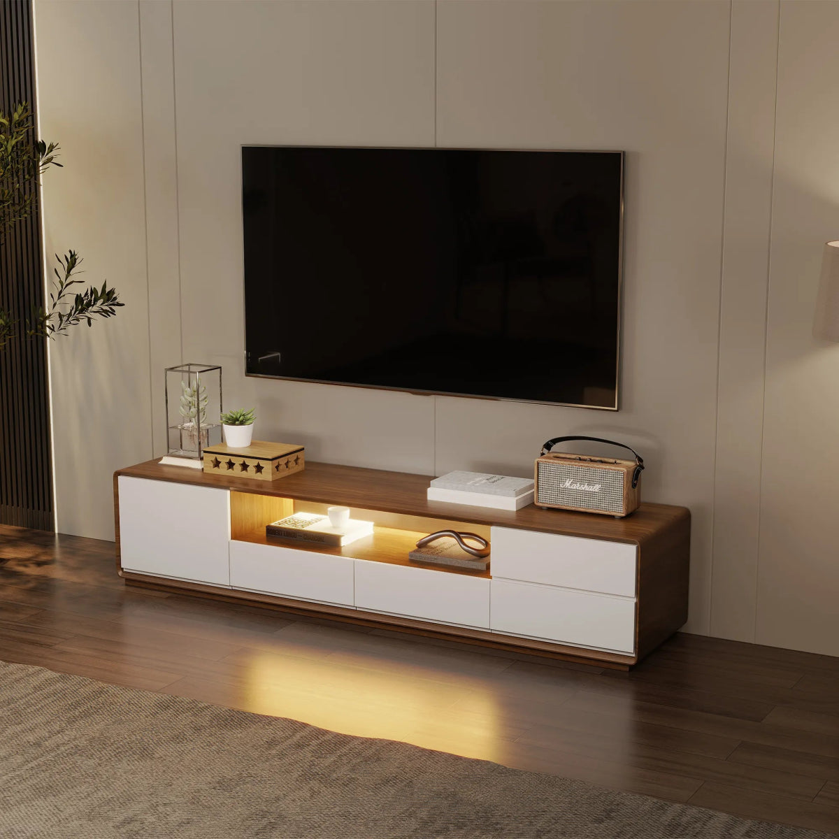Lunaris 200 cm LED Media Console - Exclusivia
