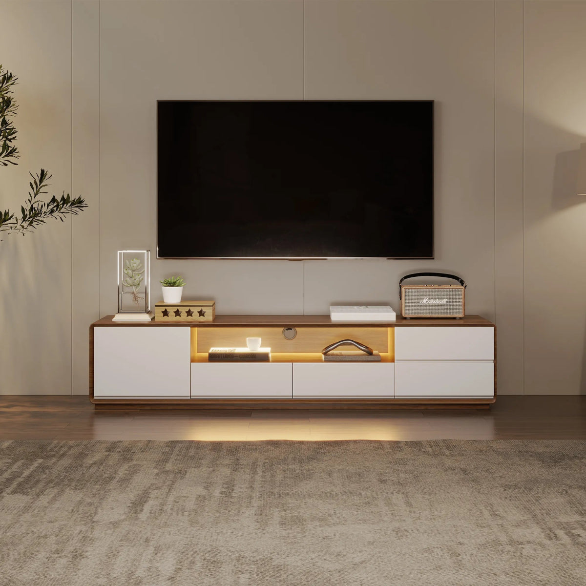 Lunaris 200 cm LED Media Console - Exclusivia