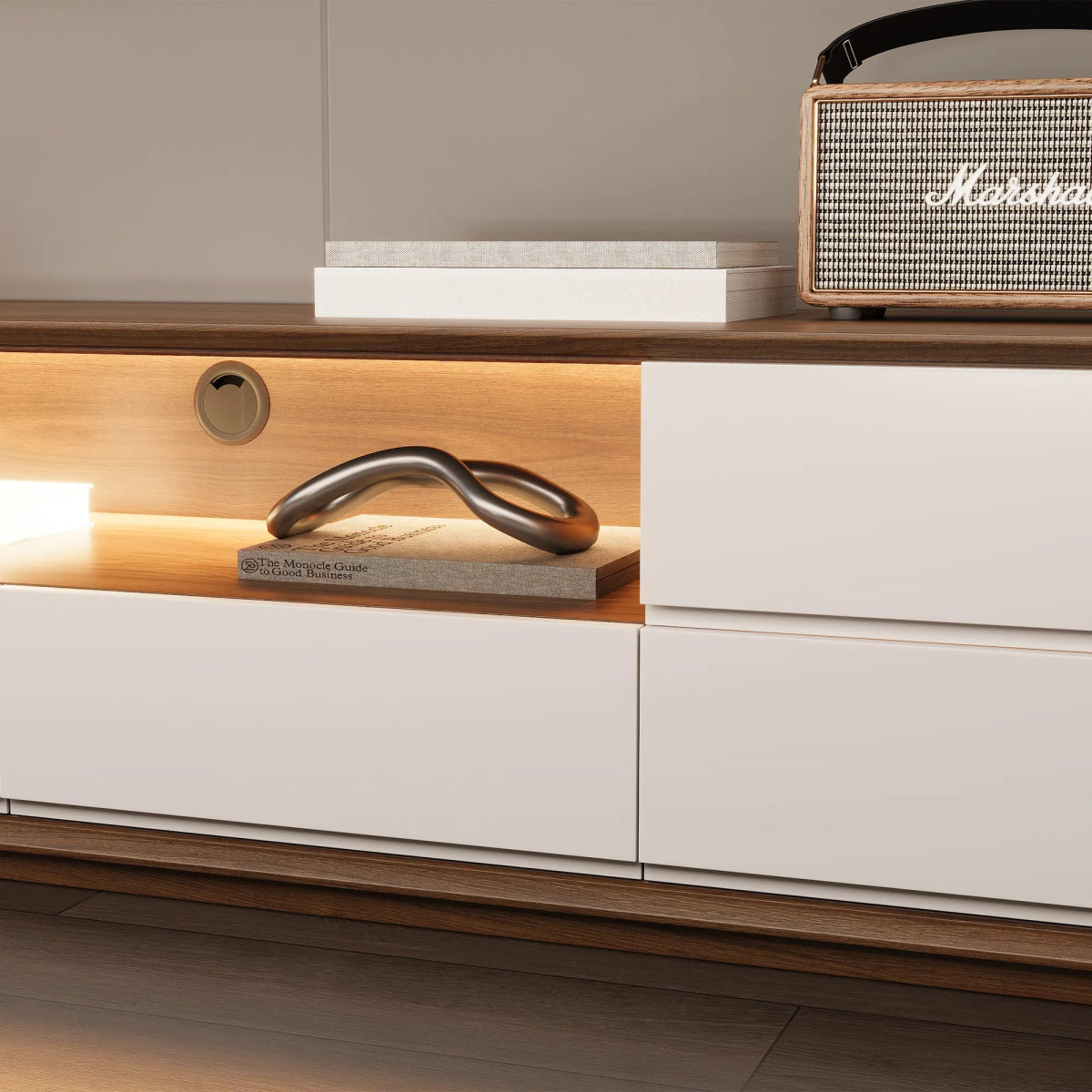 Lunaris 200 cm LED Media Console - Exclusivia