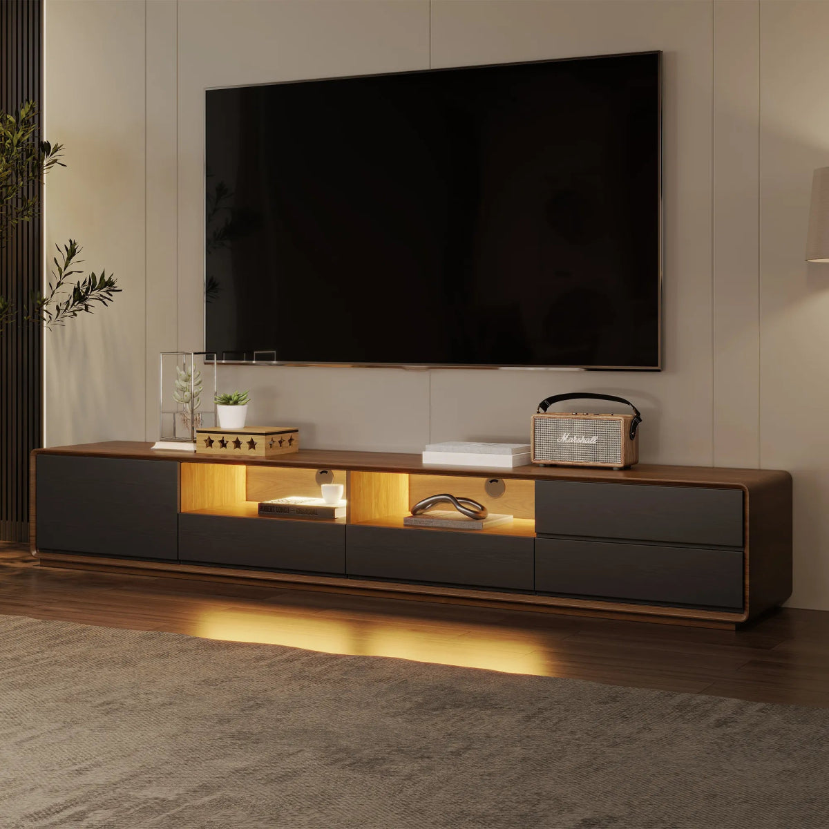 Lunaris 200 cm LED Media Console - Exclusivia