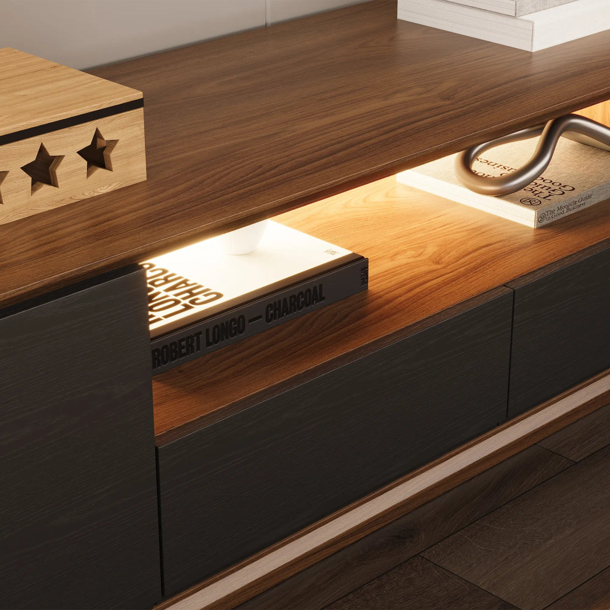 Lunaris 200 cm LED Media Console - Exclusivia