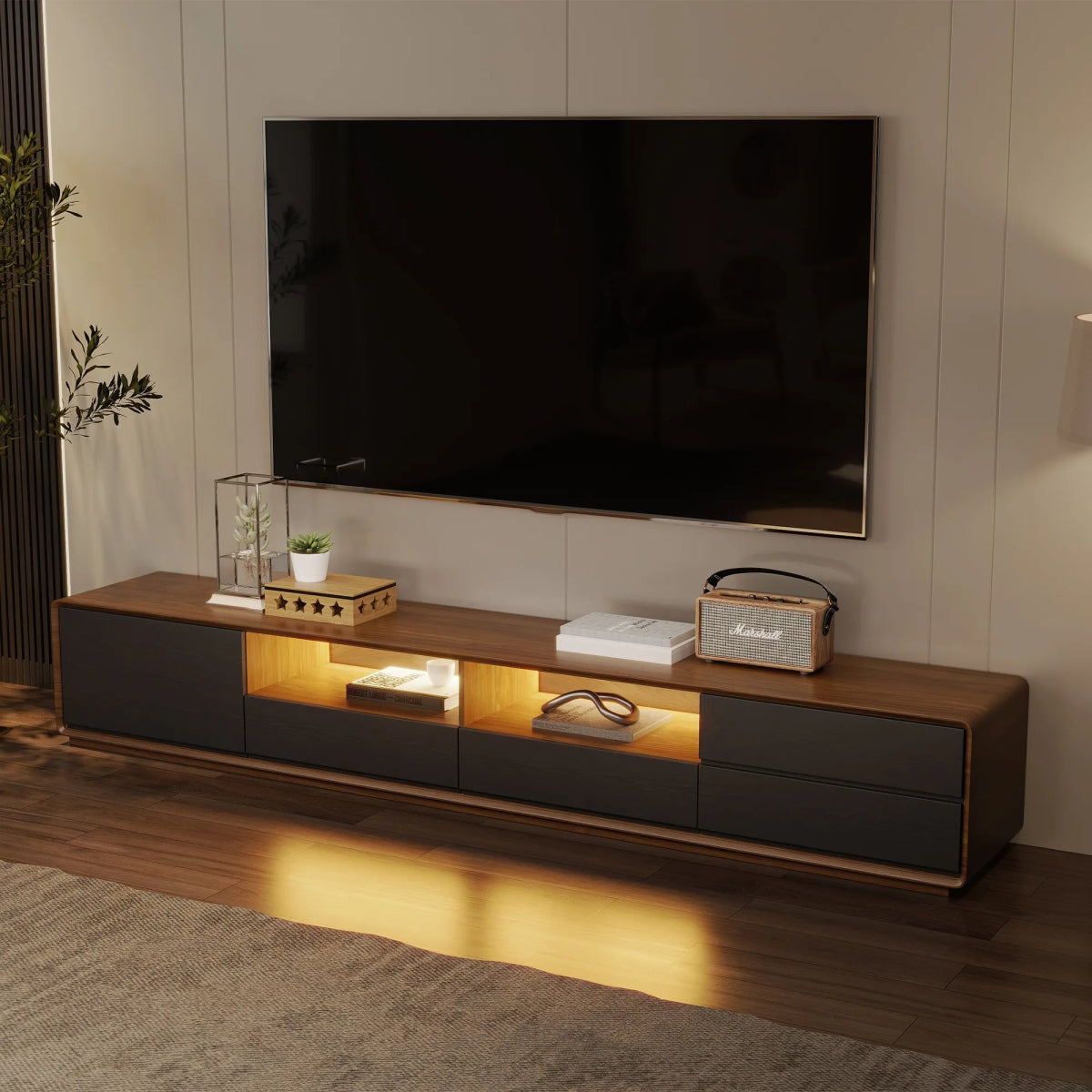 Lunaris 200 cm LED Media Console - Exclusivia