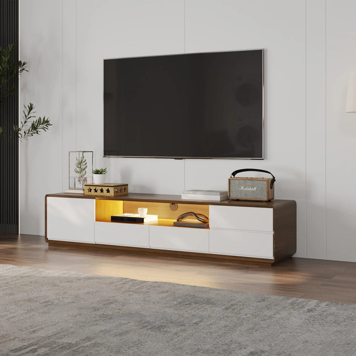 Lunaris 200 cm LED Media Console - Exclusivia