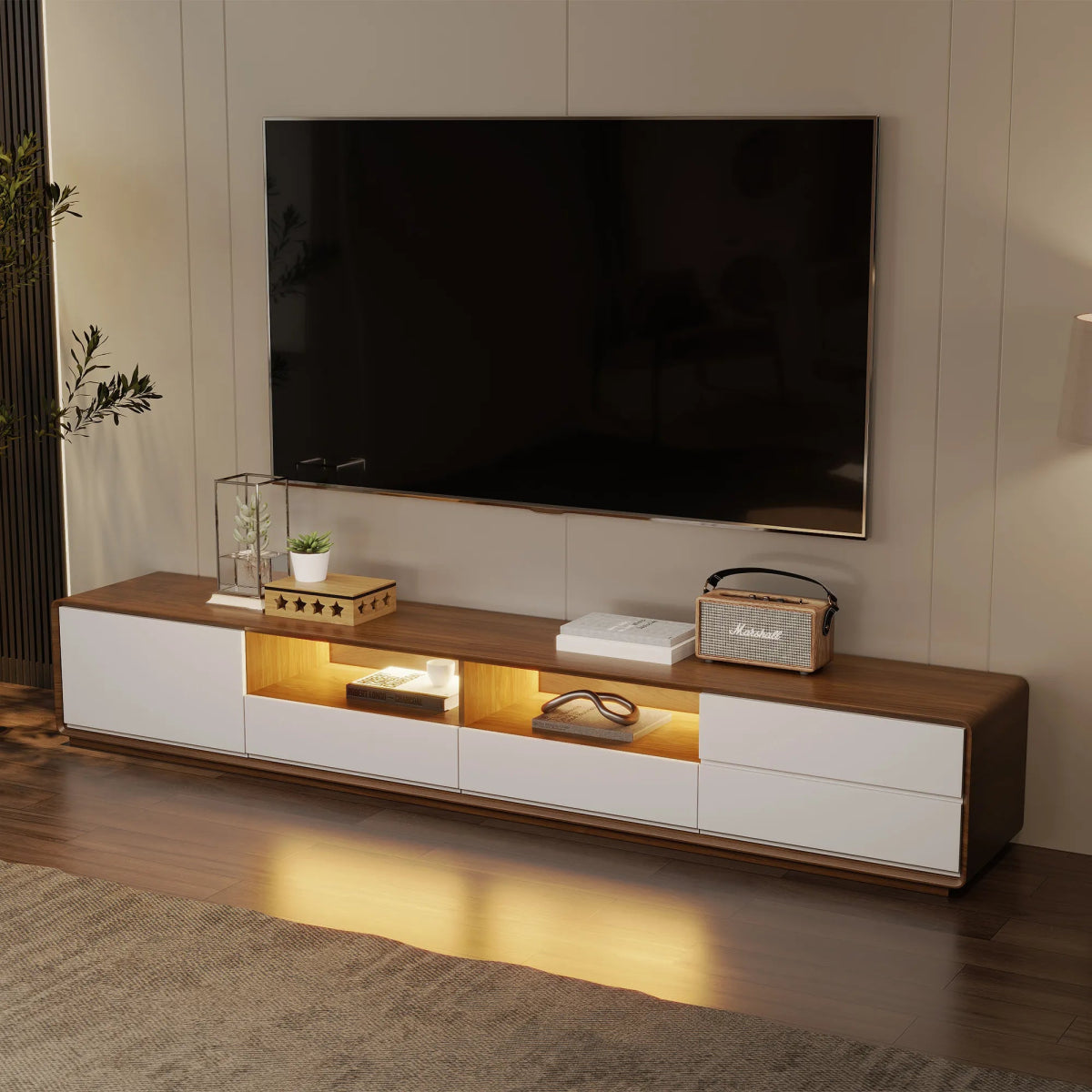 Lunaris 200 cm LED Media Console - Exclusivia