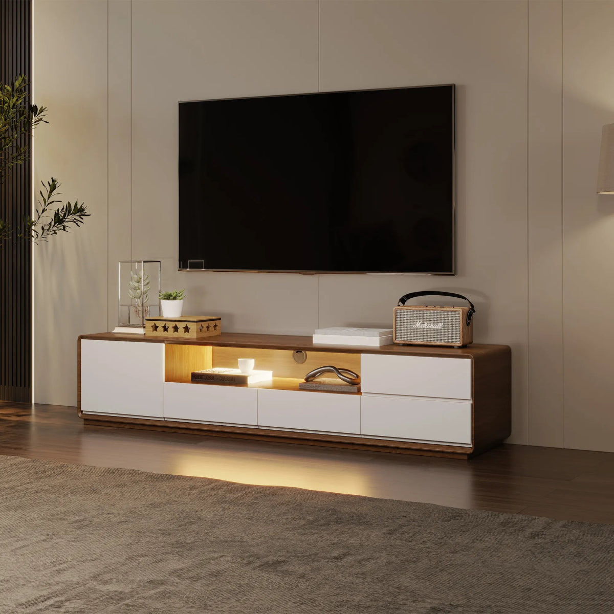 Lunaris 200 cm LED Media Console - Exclusivia