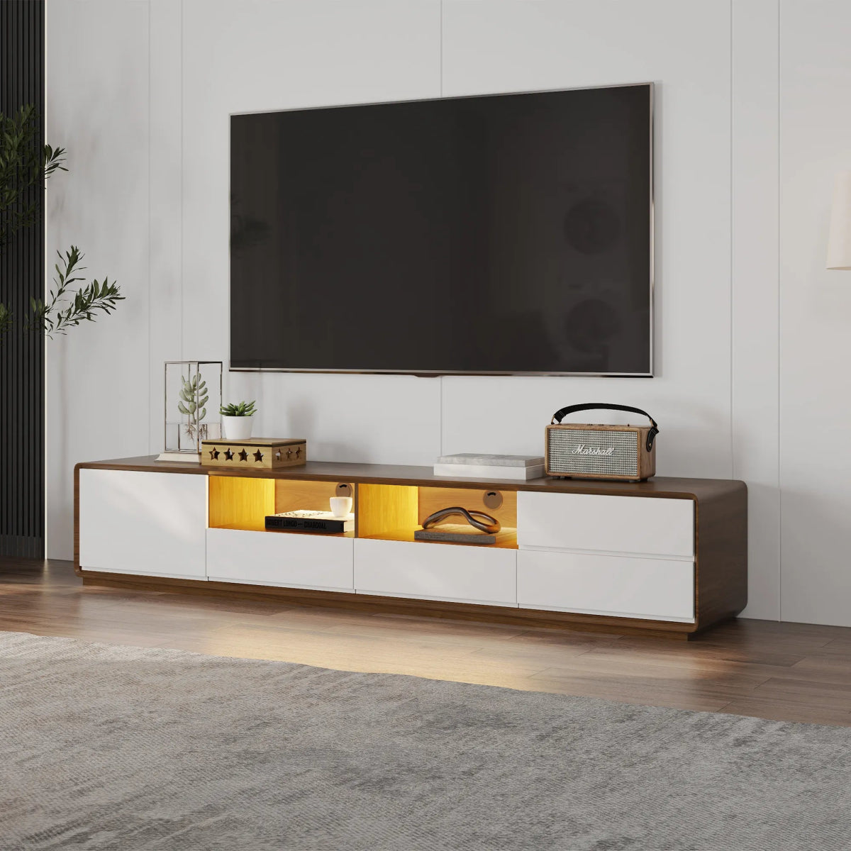 Lunaris 200 cm LED Media Console - Exclusivia
