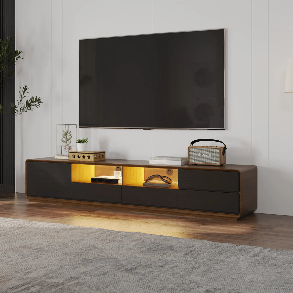 Lunaris 200 cm LED Media Console - Exclusivia