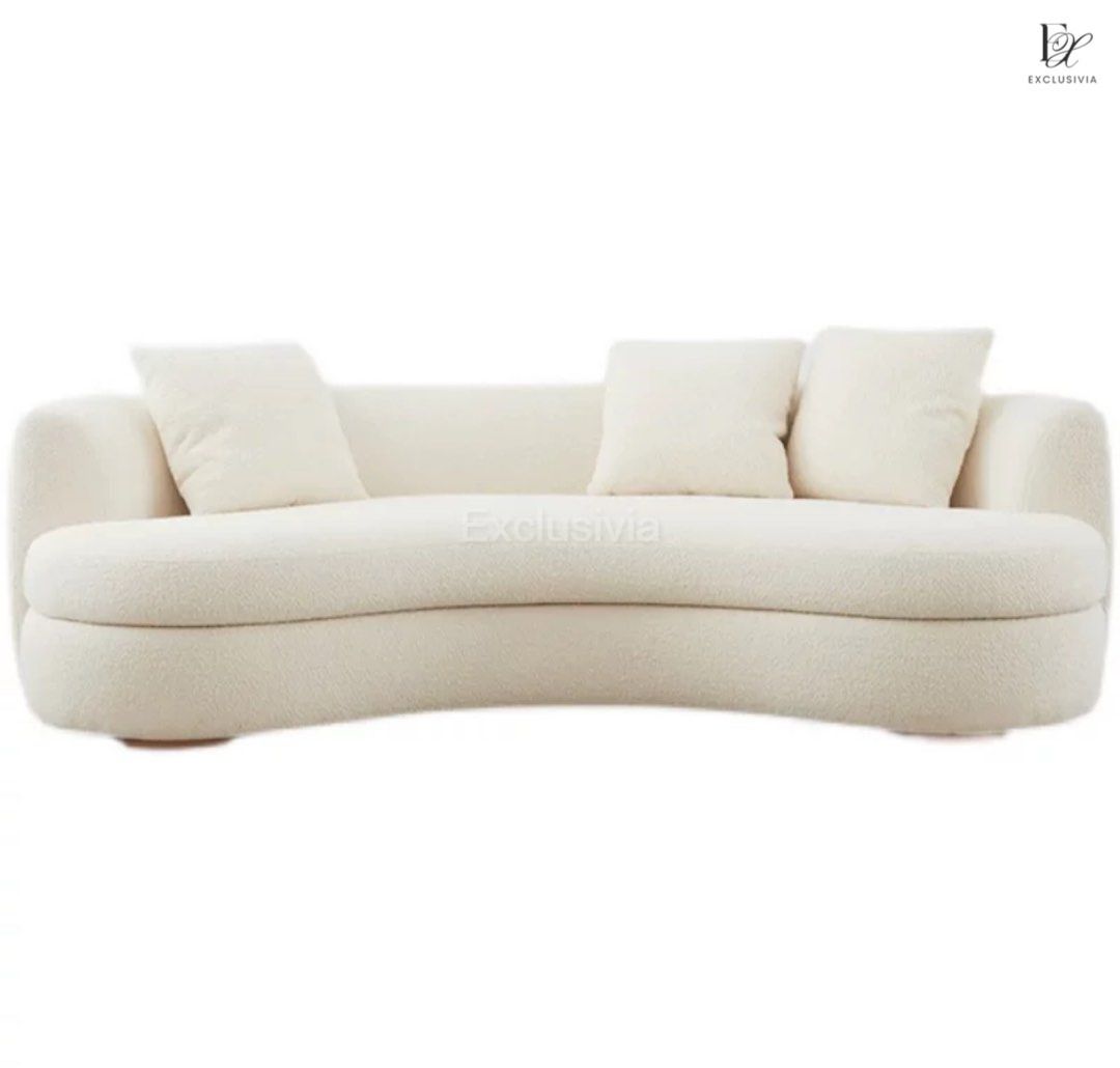 LUXE Modern Boucle Curved Sofa - Exclusivia