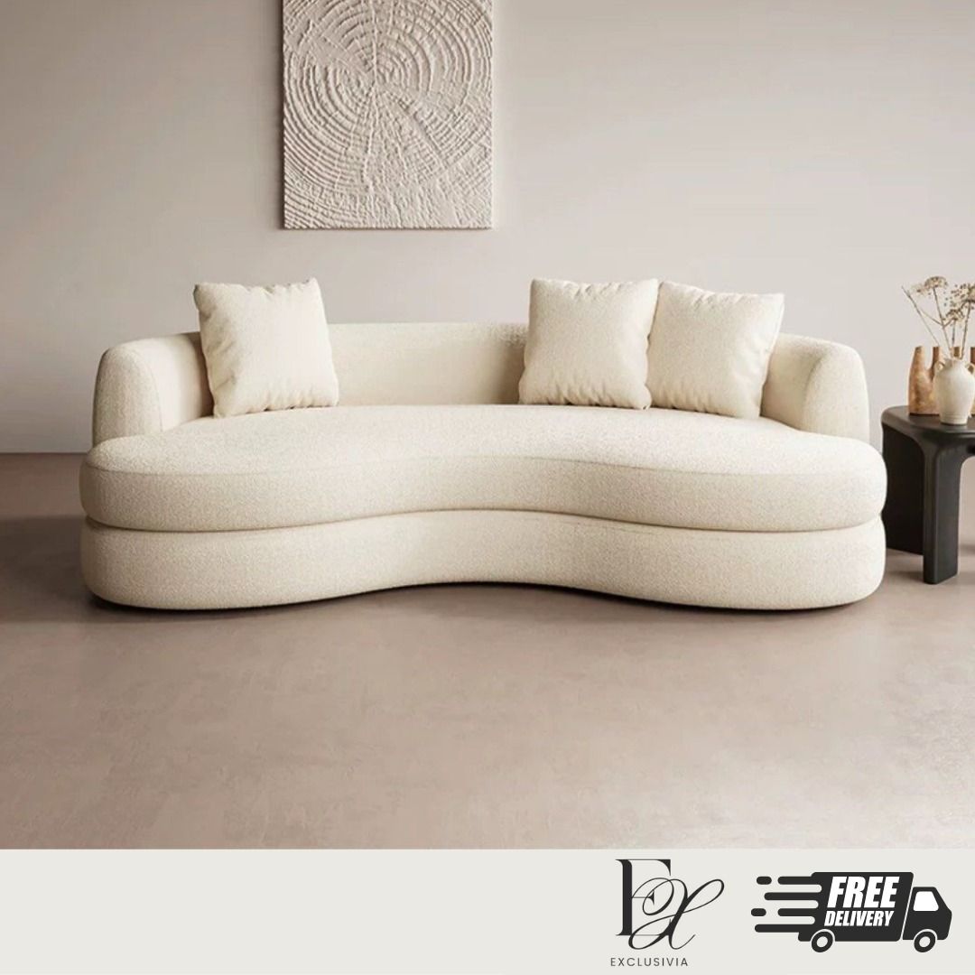 LUXE Modern Boucle Curved Sofa - Exclusivia