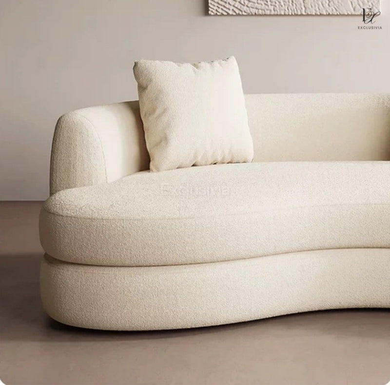 LUXE Modern Boucle Curved Sofa - Exclusivia