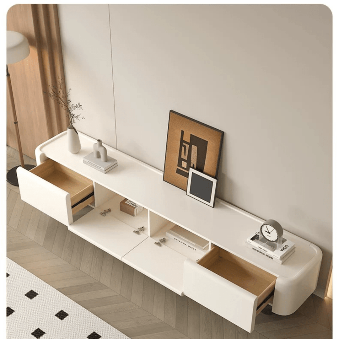 MAISON Cream Retro TV Console & Coffee Table Set - Exclusivia