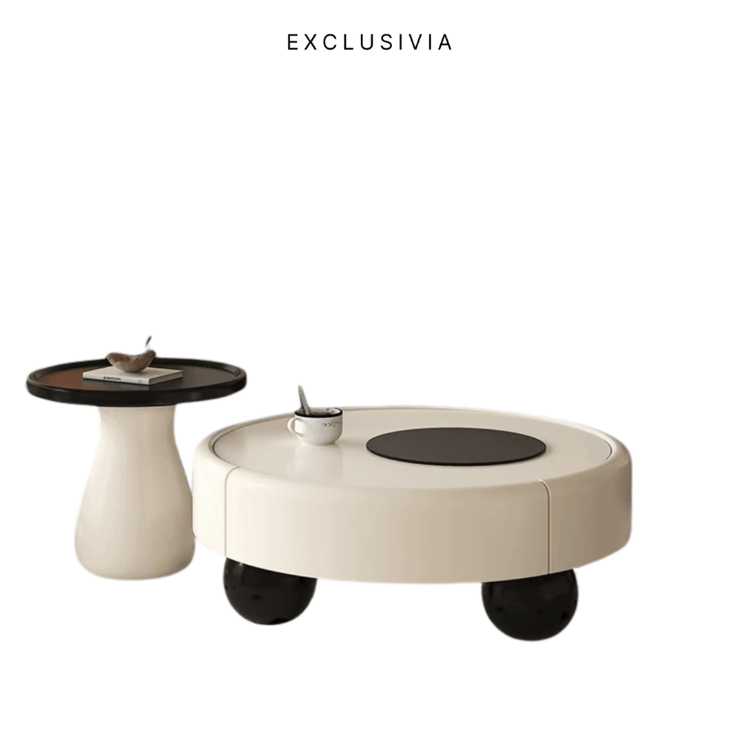 MAISON Cream Retro TV Console & Coffee Table Set - Exclusivia