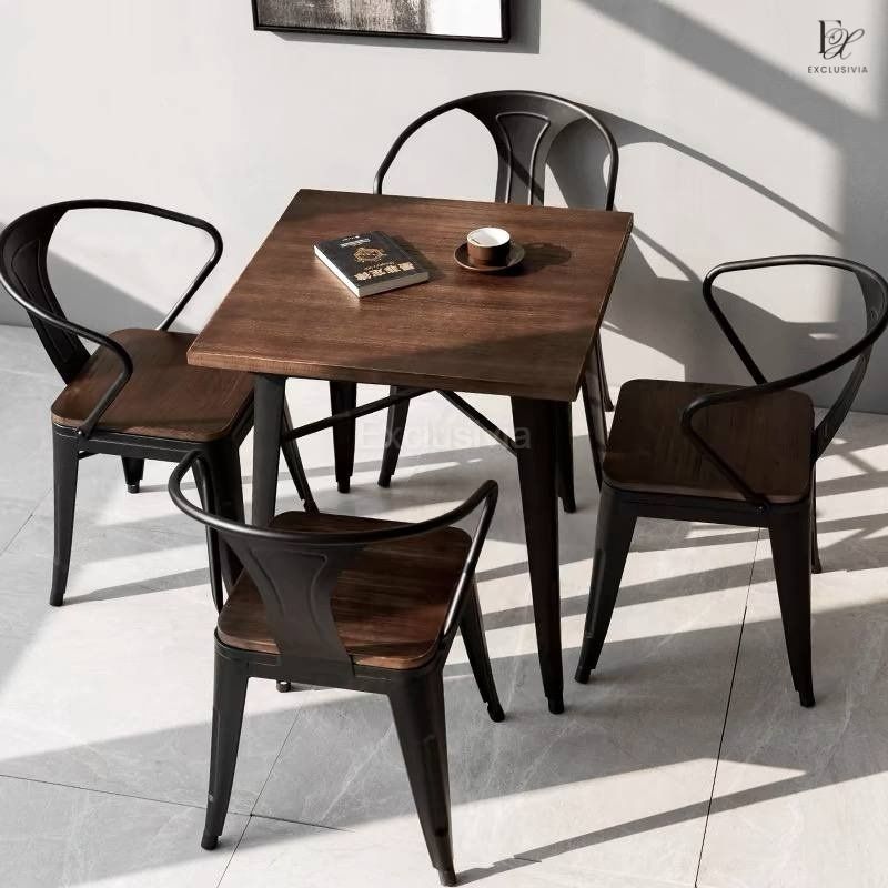 MATTA Industrial Solid Wood Dining Table - Exclusivia