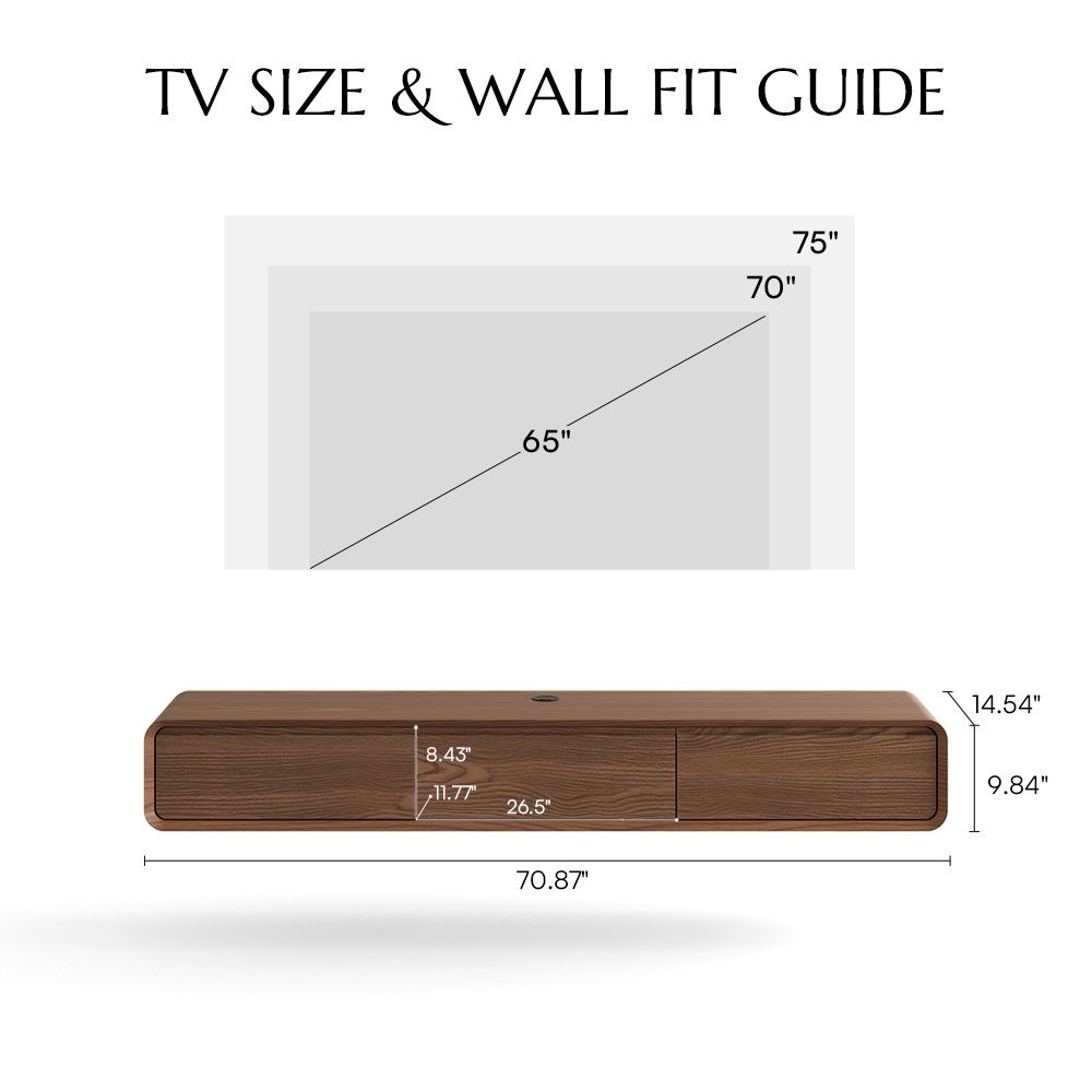 Merrin Minimalist Floating TV Stand - Exclusivia