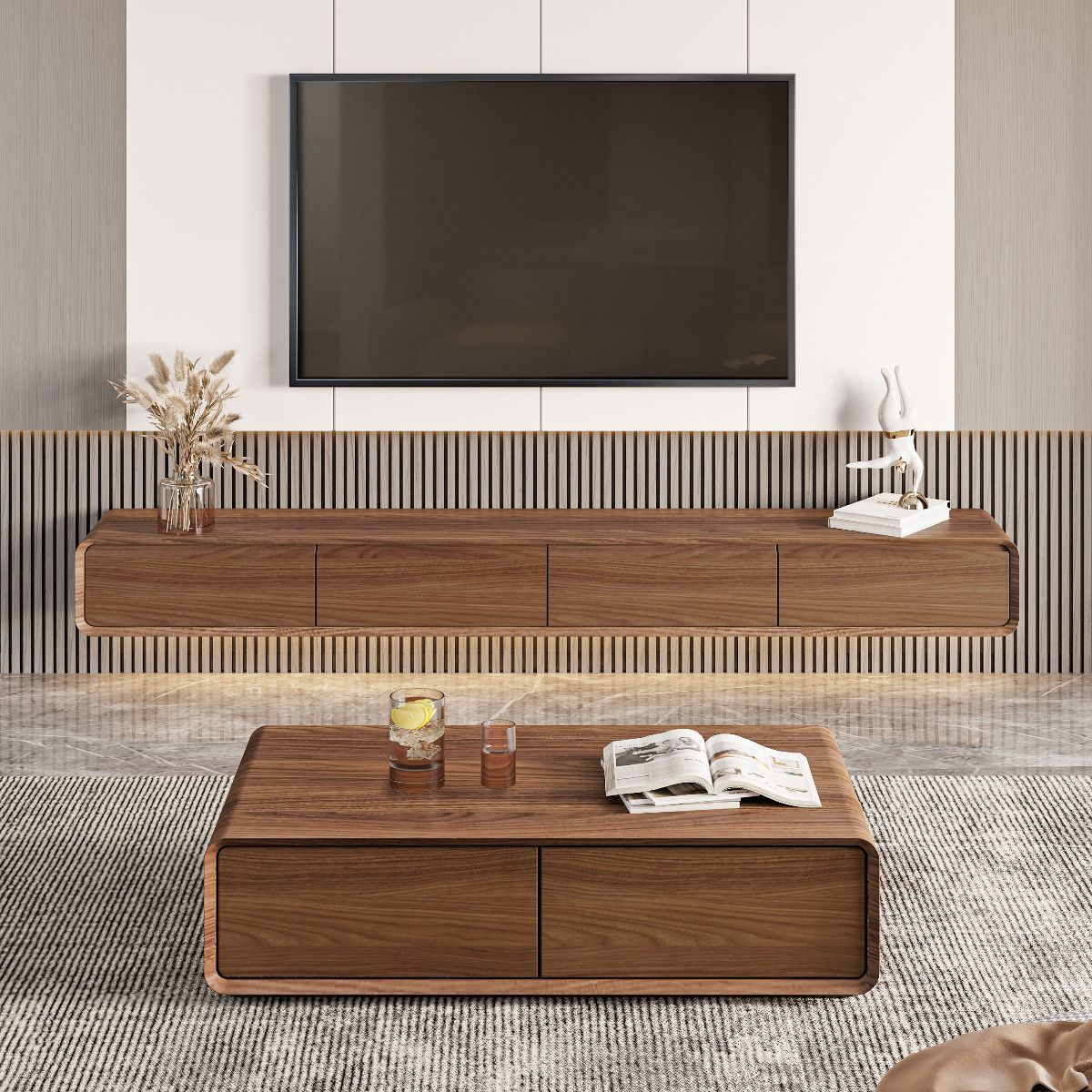 Merrin Minimalist Floating TV Stand - Exclusivia