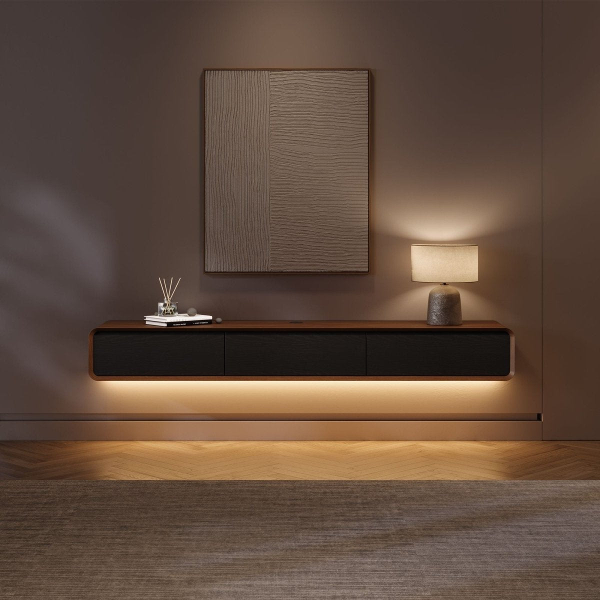 Merrin Minimalist Floating TV Stand - Exclusivia