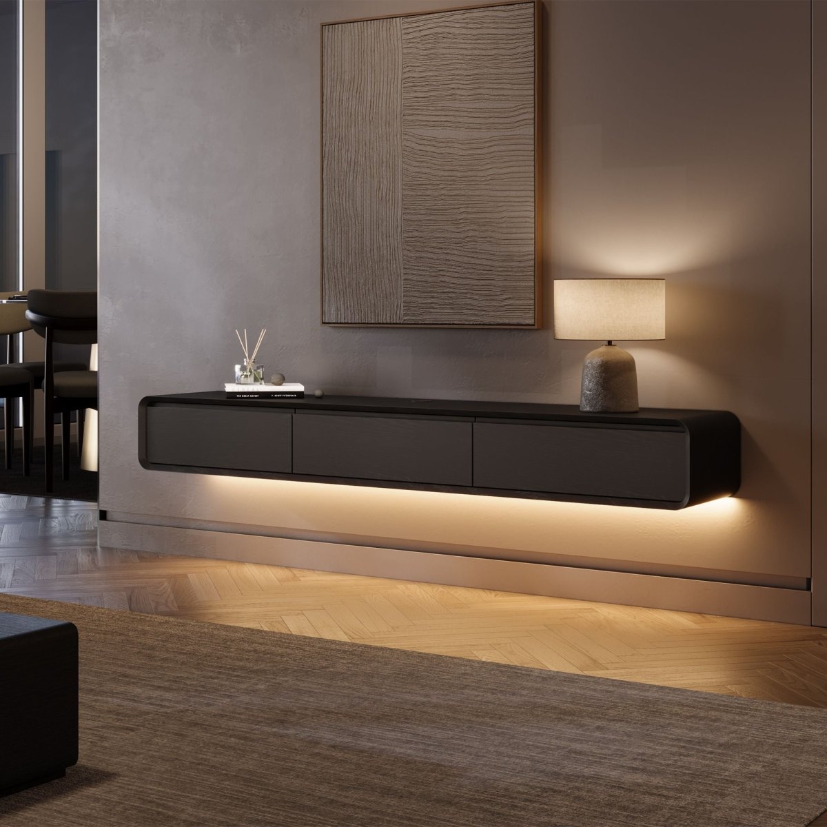 Merrin Minimalist Floating TV Stand - Exclusivia