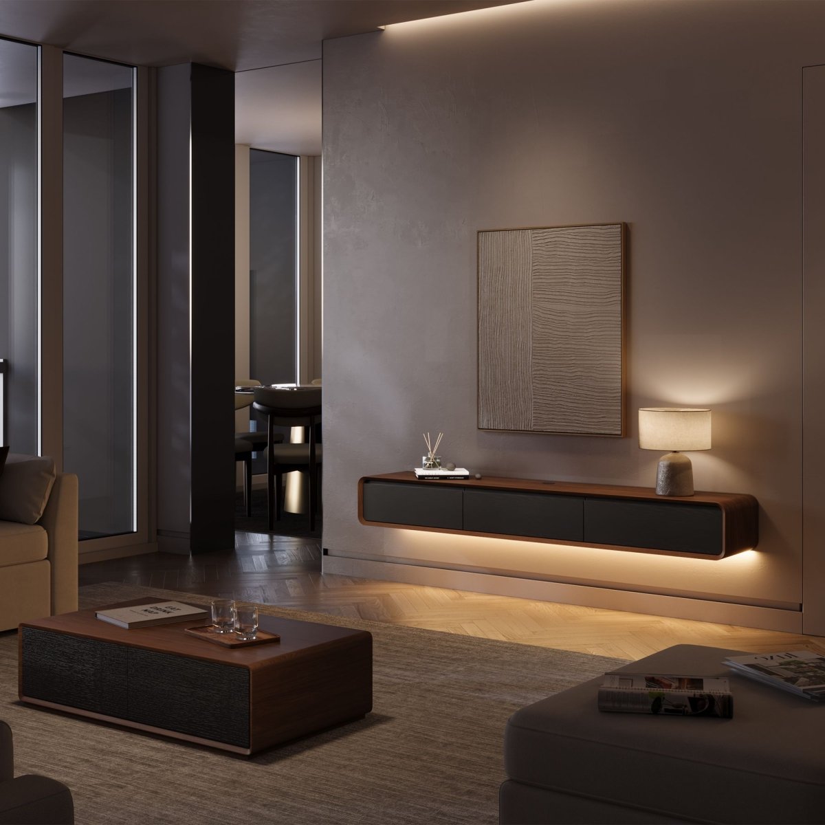 Merrin Minimalist Floating TV Stand - Exclusivia