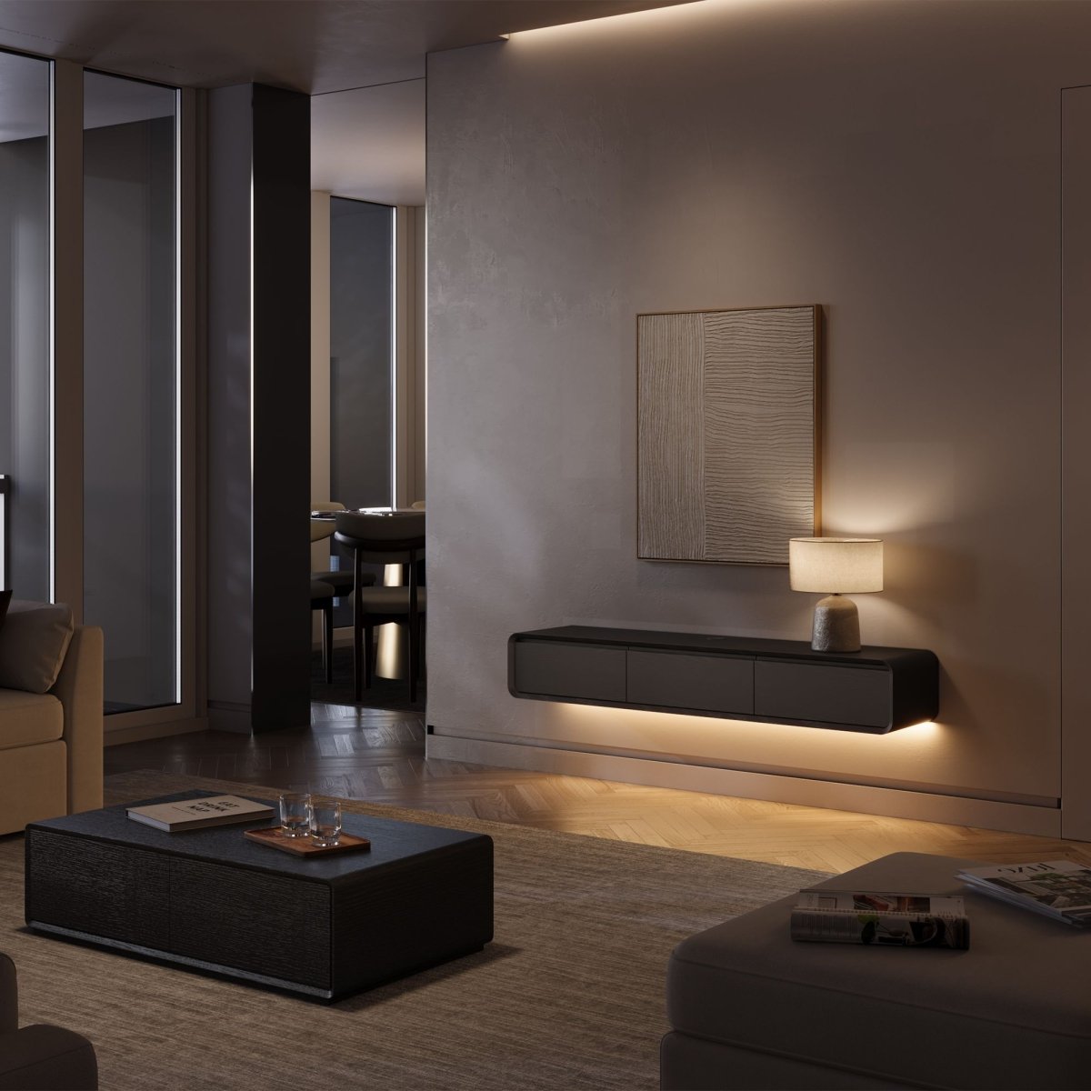 Merrin Minimalist Floating TV Stand - Exclusivia