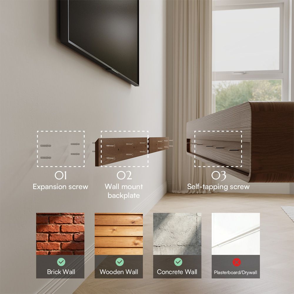 Merrin Minimalist Floating TV Stand - Exclusivia