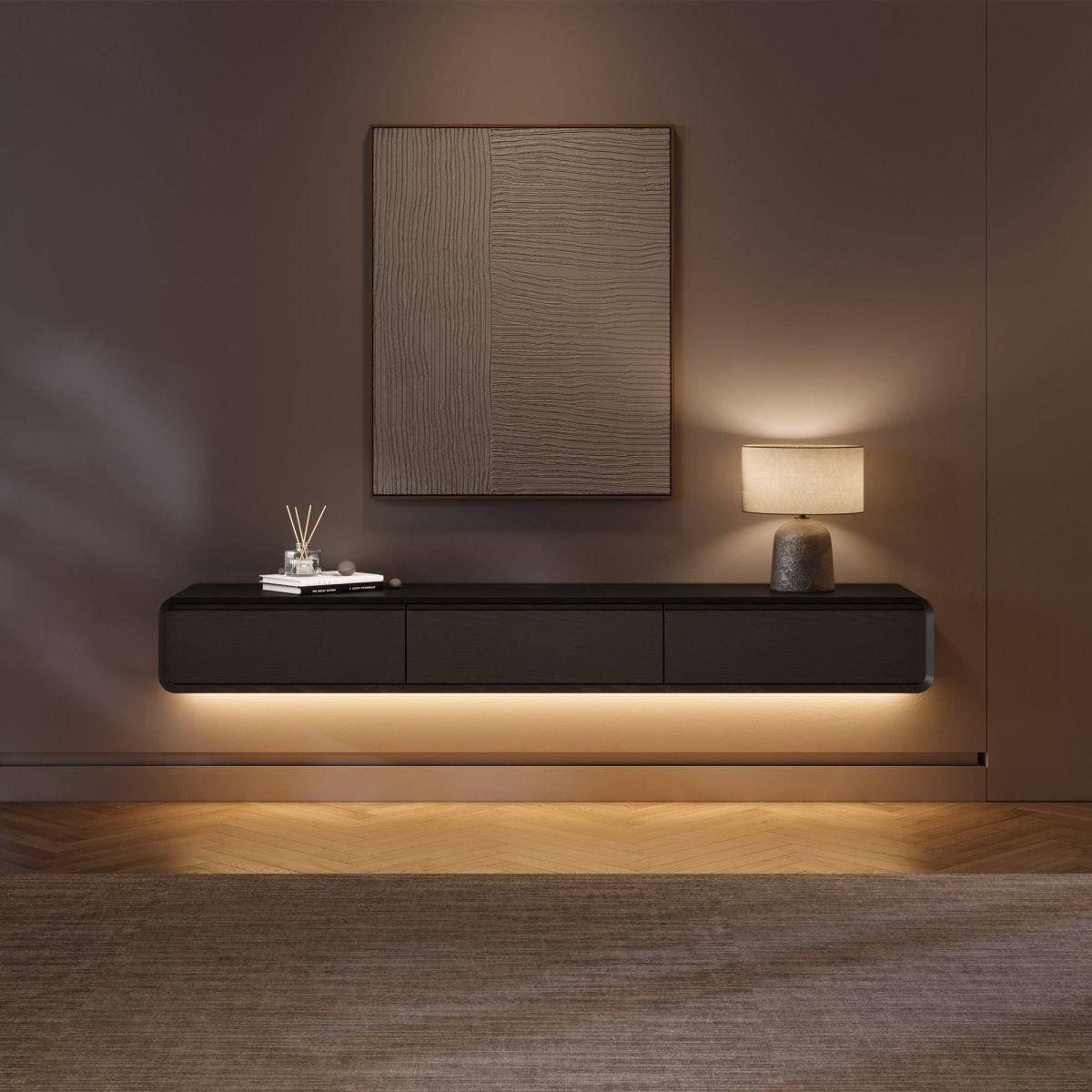 Merrin Minimalist Floating TV Stand - Exclusivia