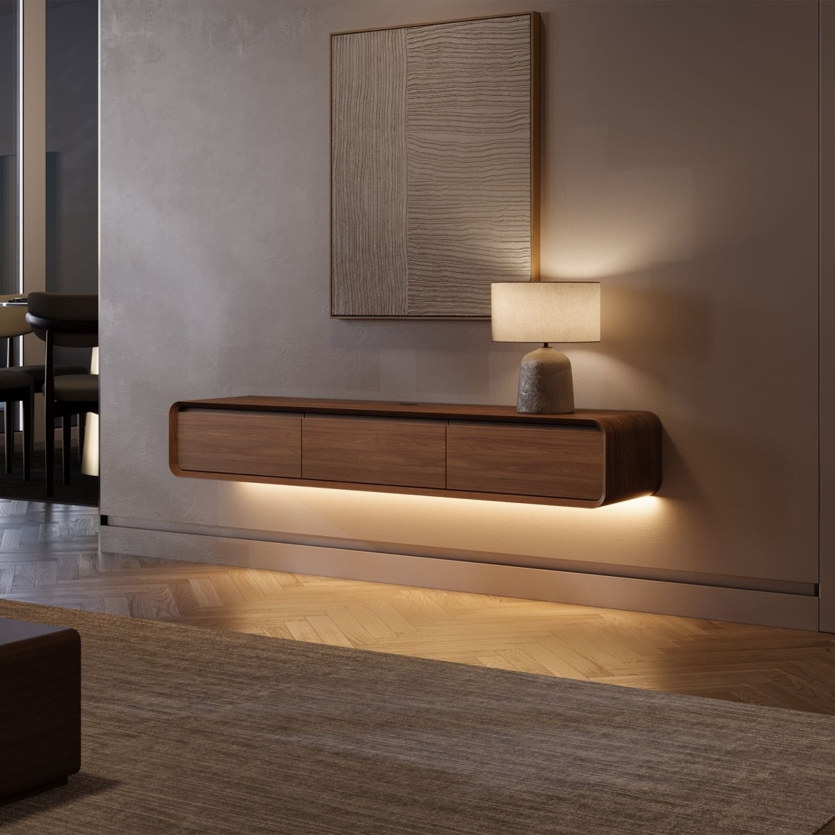 Merrin Minimalist Floating TV Stand - Exclusivia